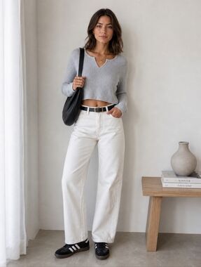 Ribbed crop sweater